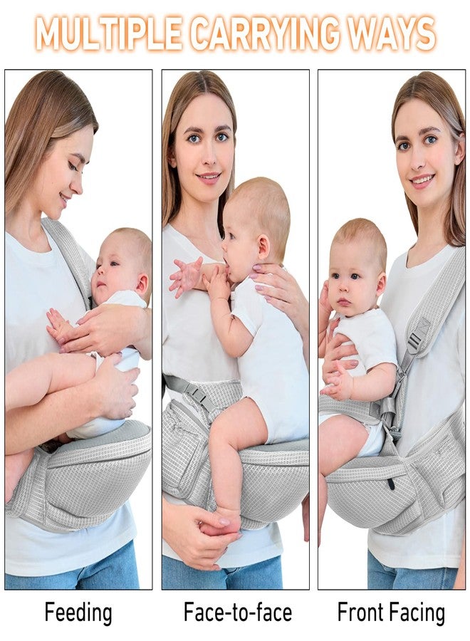 IULONEE Hip Seat Baby Carrier Baby Sling Detachable Infant Backpack Lightweight Toddler Carrier Comfortable Baby Wrap Ergonomic Baby Hipseat Sling with Multiple Pockets for Newborns (Grey) - Image 5
